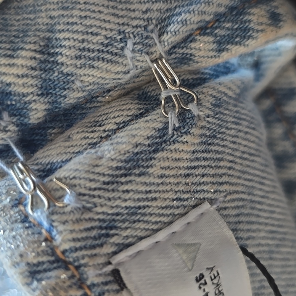Zara SEQUINNED FOIL DENIM CROP TOP - Picture 8 of 8